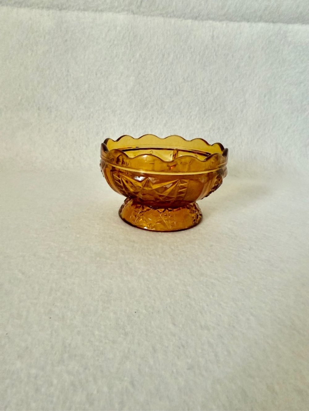 Vintage Indiana Glass Amber Stars and Bars Fairy Lamp Base ONLY